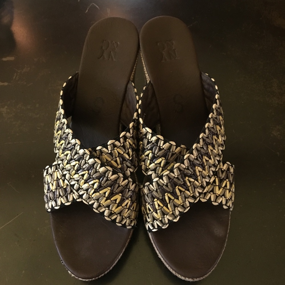 NY&C woven wedge sandals 4" heel